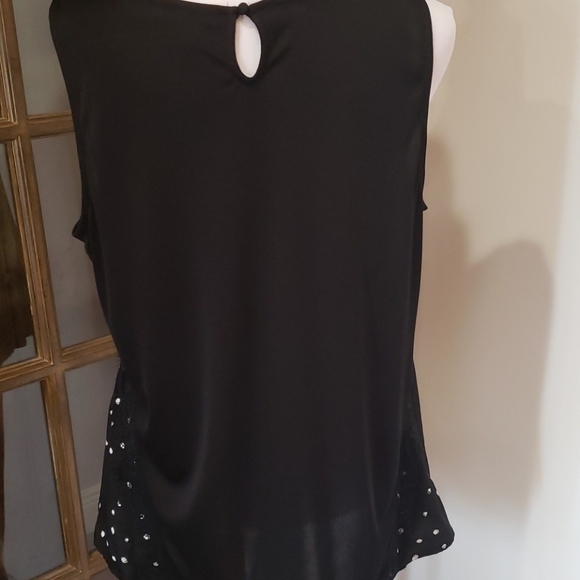 WORTHINGTON Blk Wht Demi Dot Sleeveless Top - Picture 7 of 8
